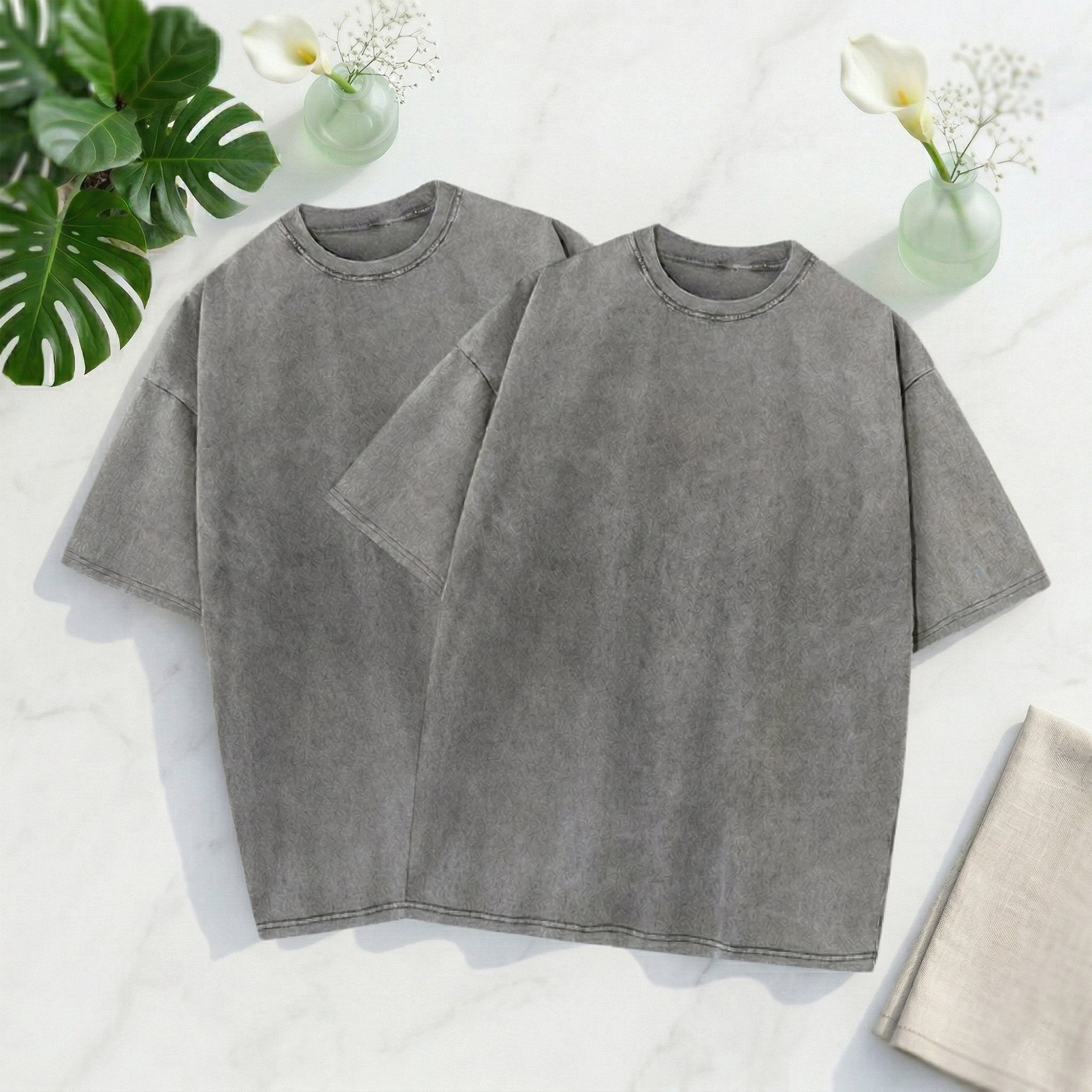 Elite Heavyweight 230g+ Cotton Tee: 2-Pack Oversize Urban Vintage Set