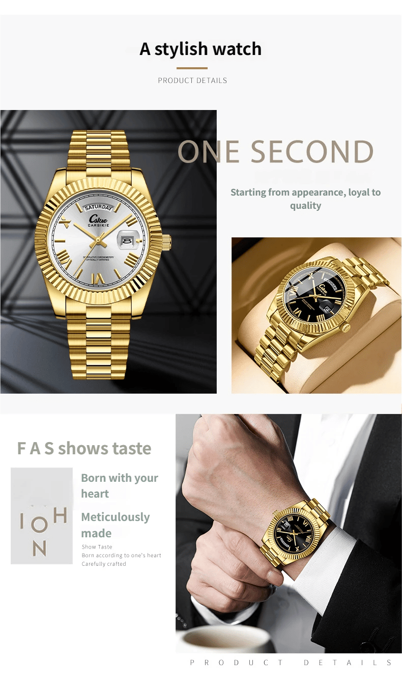 Men's business watch with Arabic numeral markers