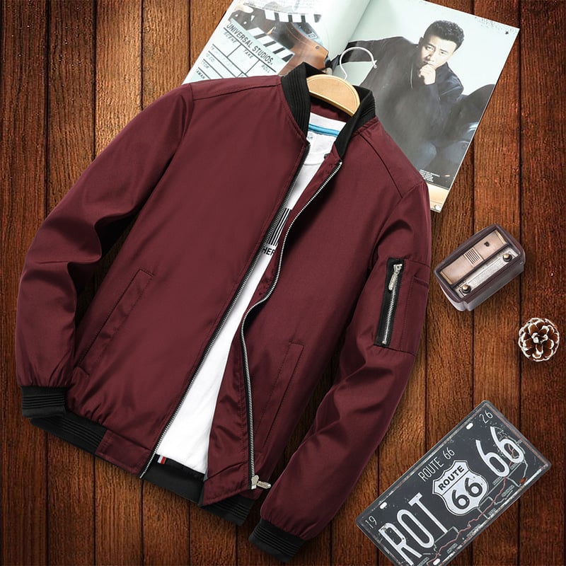 Men's Stylish Black Bomber Jacket|Comfortable Trendy Baseball Jersey Coat