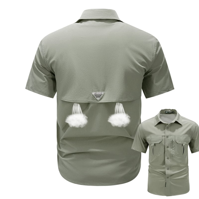 The Aero-Transit Shirt: Hidden Mesh-Vented Solid Shirt | Breathable Utility Gear for Men
