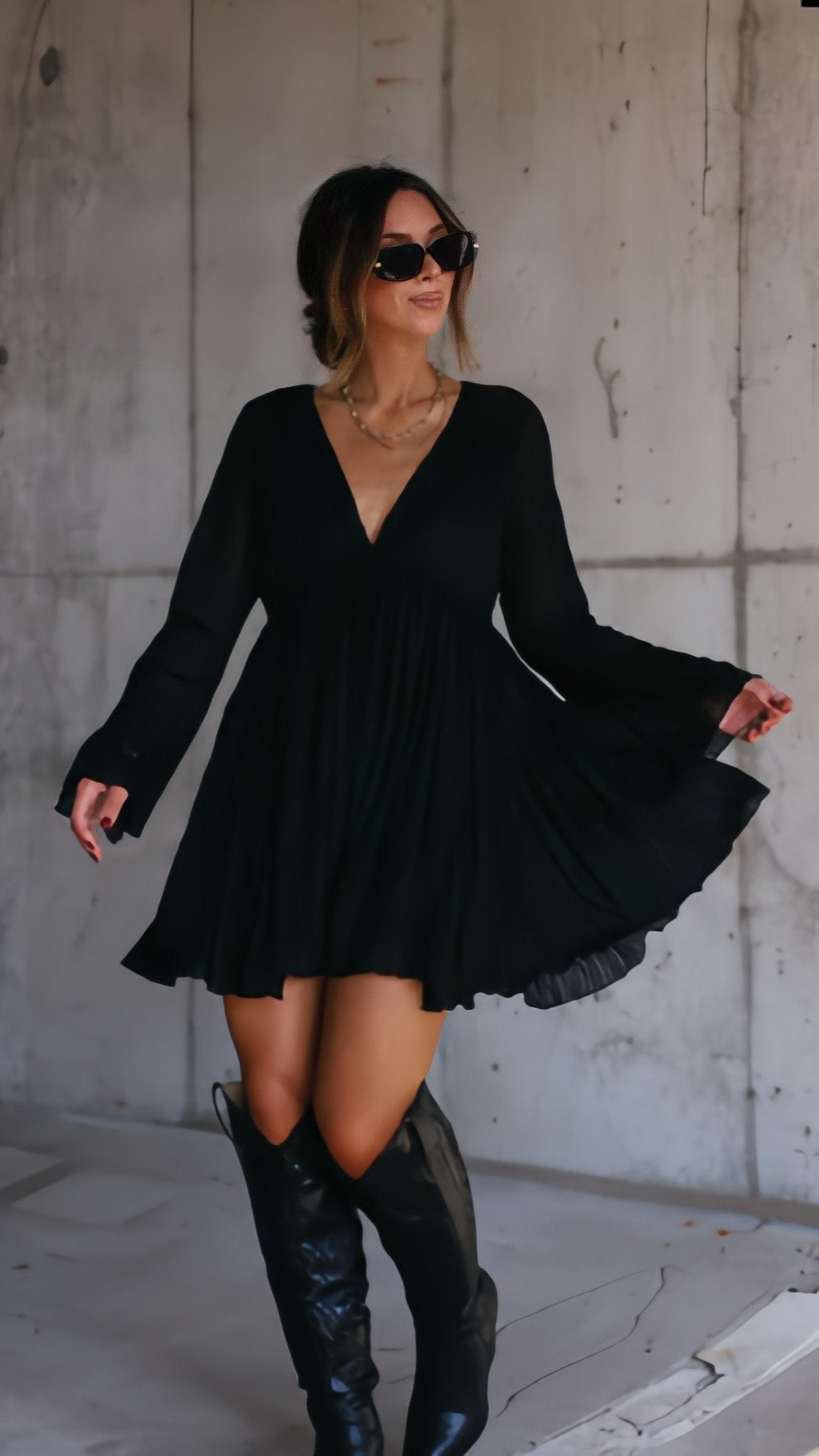 🎀 THE BELTED BABYDOLL MINI: V-NECK, LONG SLEEVES, HIDDEN LINING — YOUR NEW SEASONLESS FAVOURITE 🎀