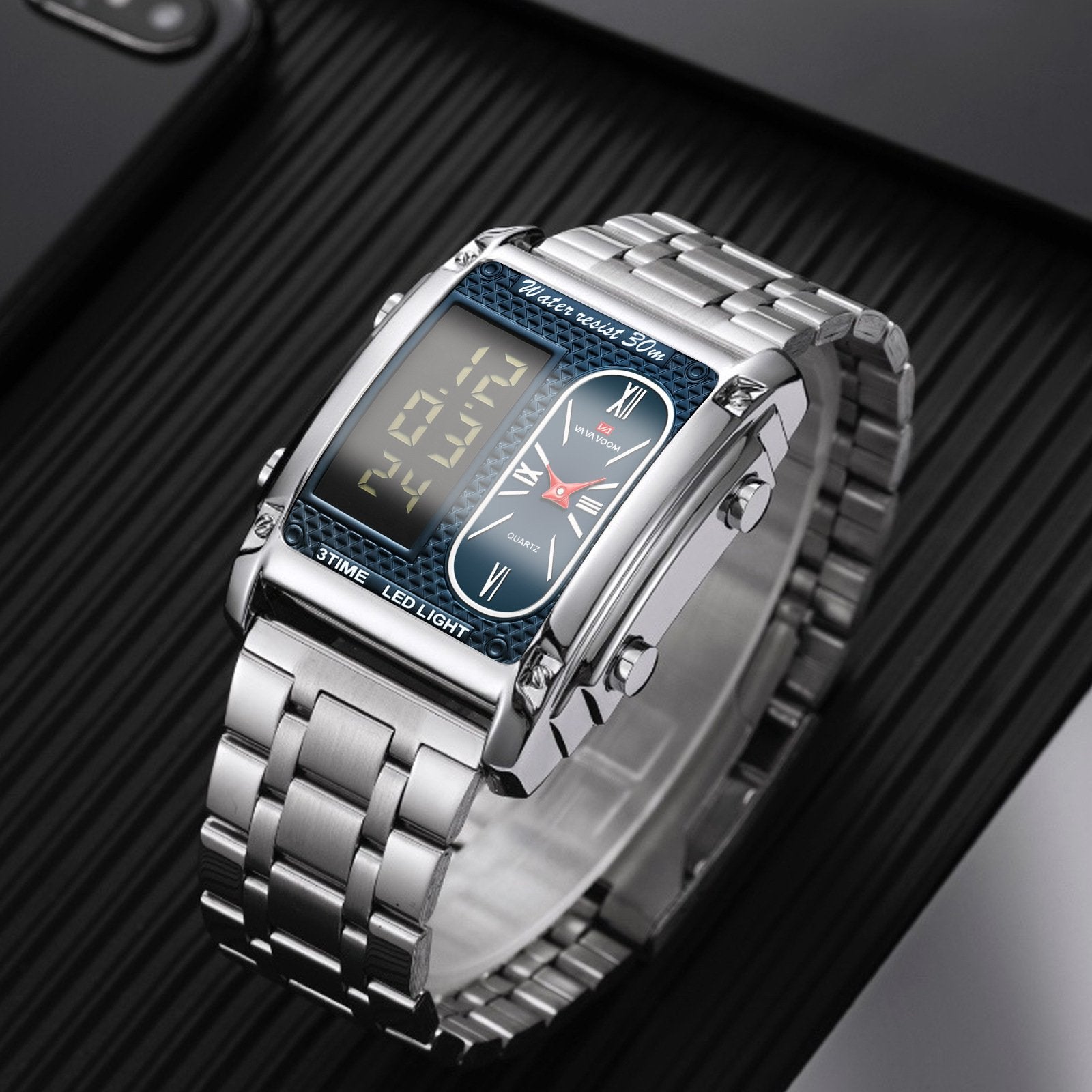 Waterproof Multi-Function Square Digital WatchWaterproof Multi-Function Square Digital Watch