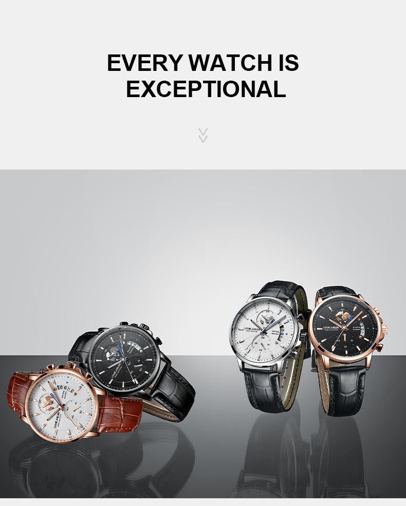 Elegant men's watch with globe design, 30m water resistant and luminous dial