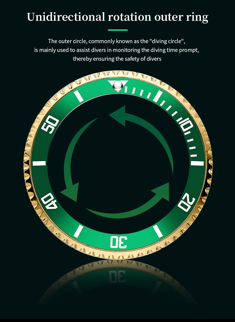 Men's luxury watch with waterproof and luminous dial