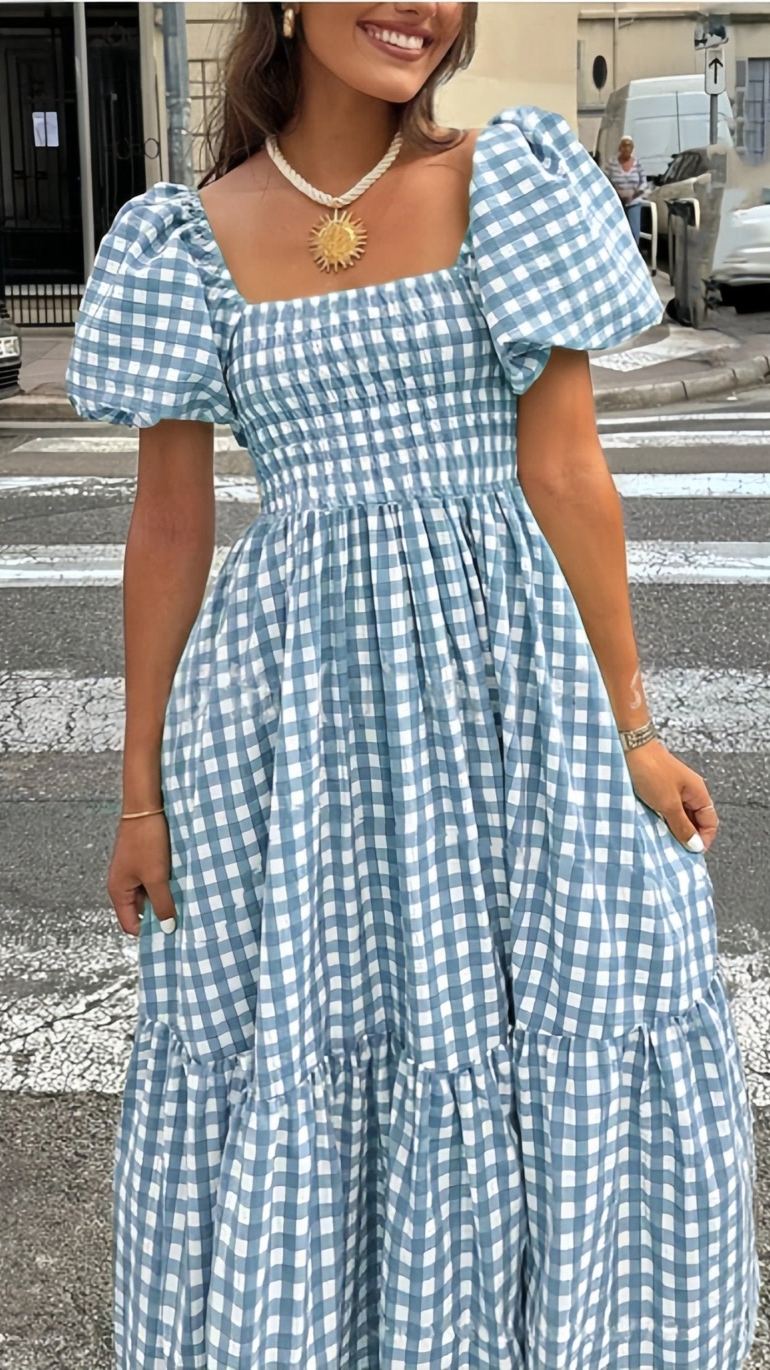 ✨THE FRENCHY SQUARE DRESS: PLAID, RUFFLED HEM, ELASTIC CUFF SLEEVES — YOUR NEW FAVOURITE FOR LEISURE & DATES✨