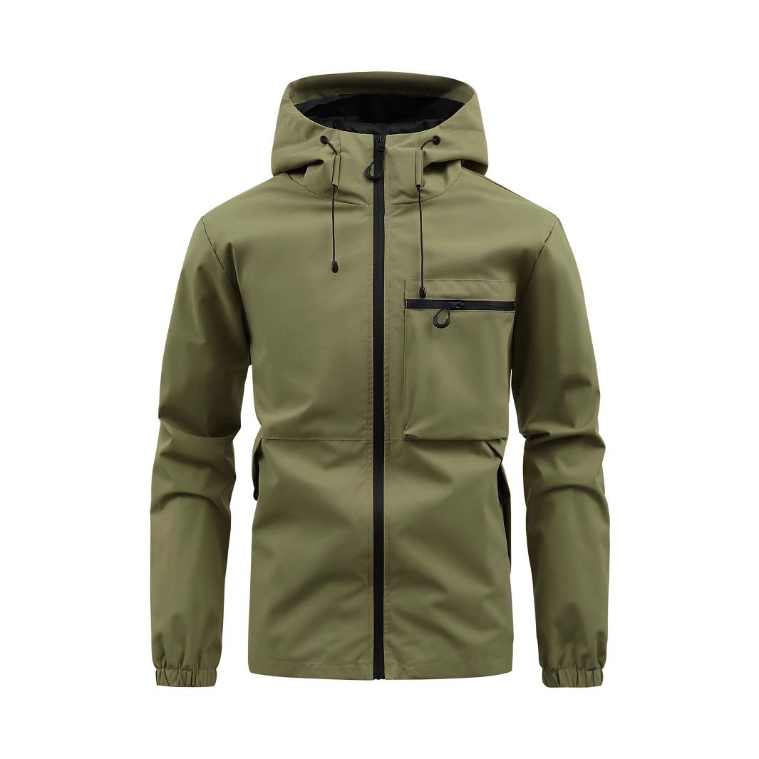 Men's All-Round Hooded Jacket - Waterproof, Wind-Resistant Work & Casual Wear