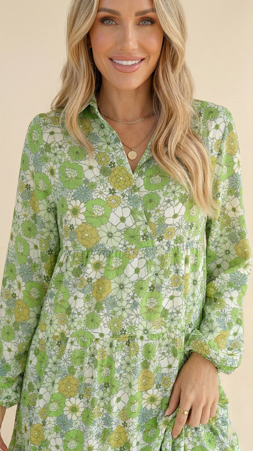 🌸 THE BOHO LANTERN DRESS: V-NECK, PUFF SLEEVES, A-LINE SWING — YOUR SUMMER SOULMATE 🌸