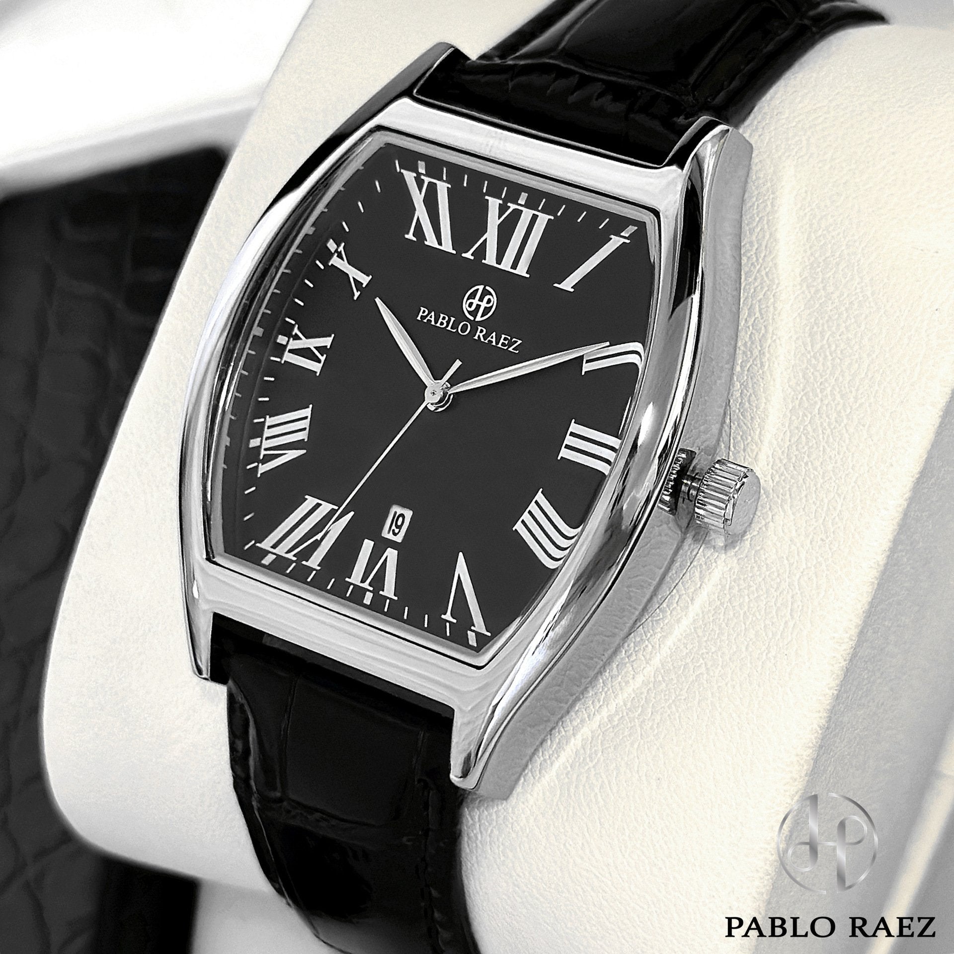 Waterproof leather strap barrel-shaped watch