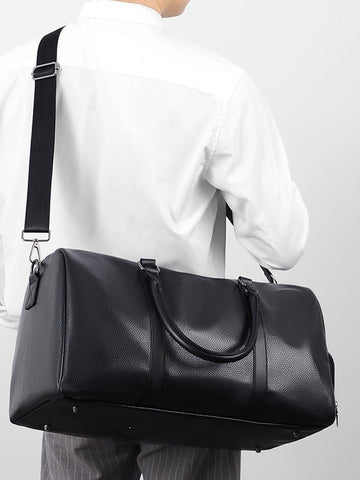 The Stealth Weekender | Premium Minimalist Travel Handbag: Structured Large Capacity Crossbody for Executive Travel