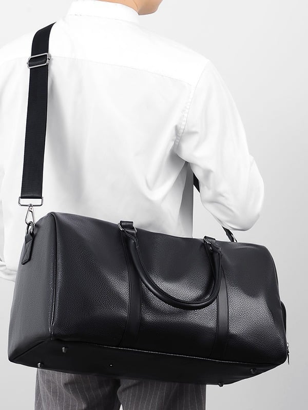 The Stealth Weekender | Premium Minimalist Travel Handbag: Structured Large Capacity Crossbody for Executive Travel