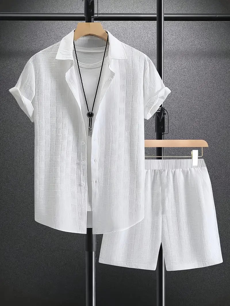 Men's Regular Fit Short Sleeve Pajama Two-piece Set