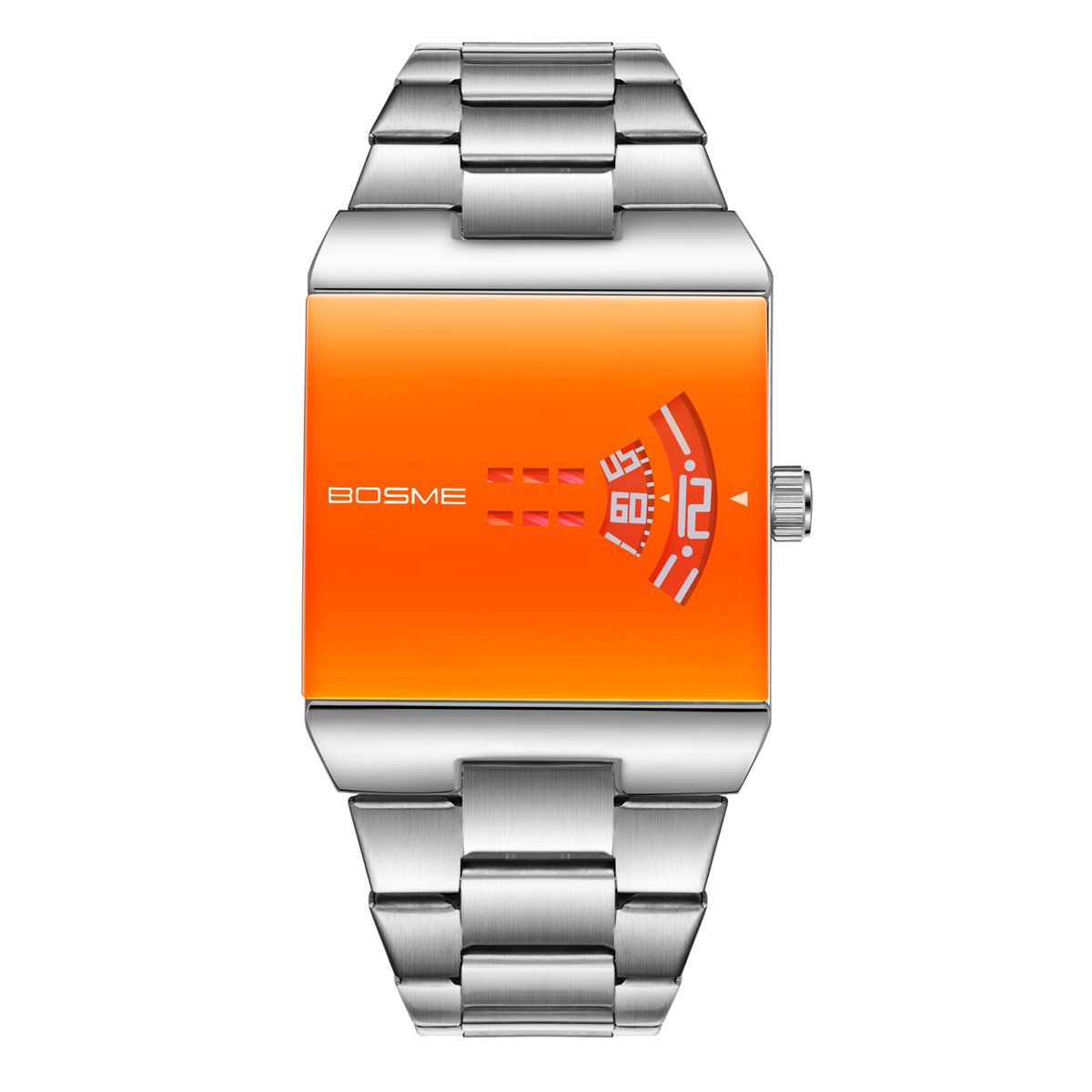 Square-Shaped Men's Quartz Watch with Futuristic Design
