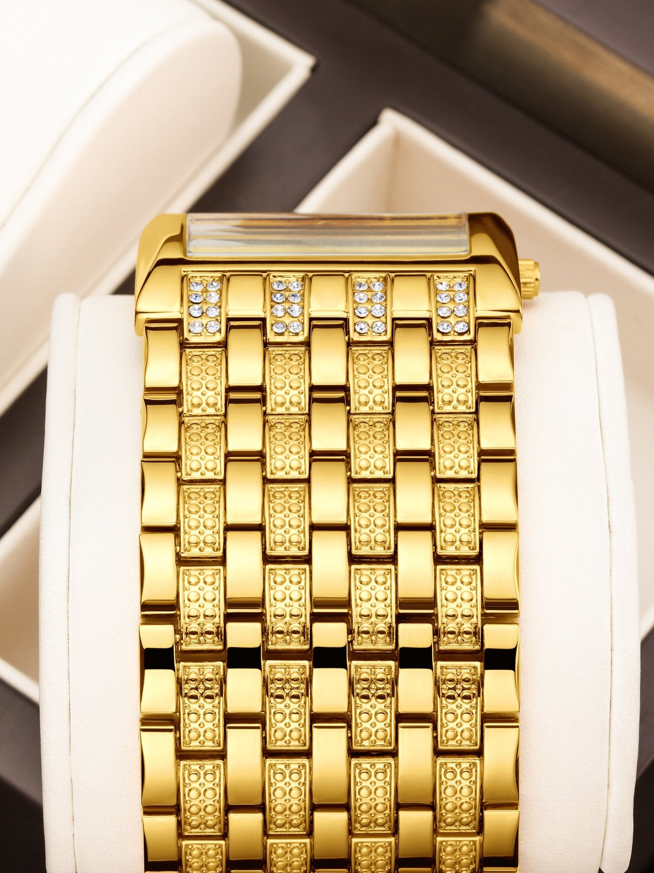 Luxury Diamond-Set Women's Watch with a Square Dial