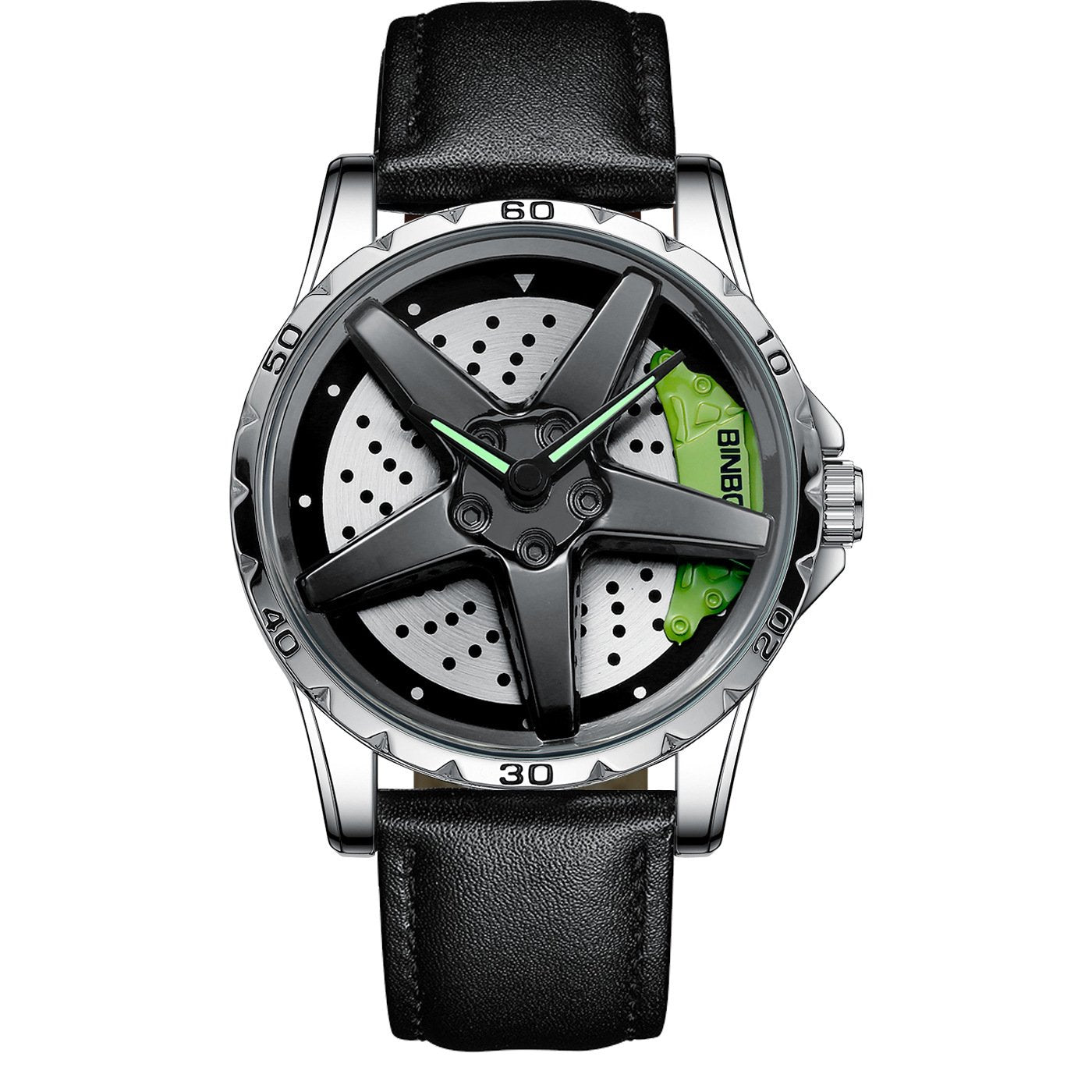 Men's Racing Steering Wheel Watch Water-resistant with luminous hands Adjustable strap
