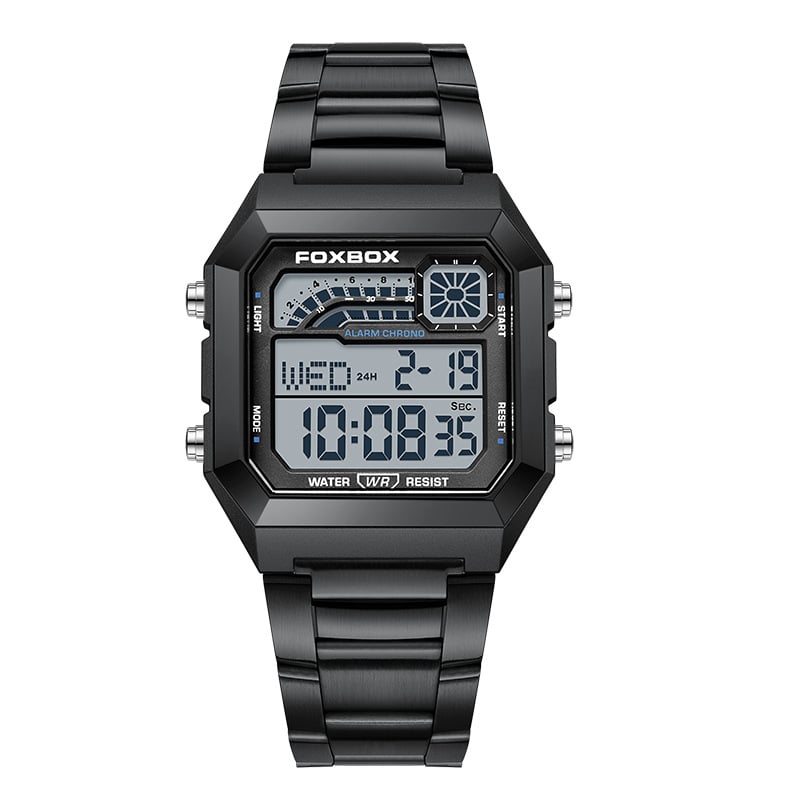 Square waterproof electronic watch for men and women