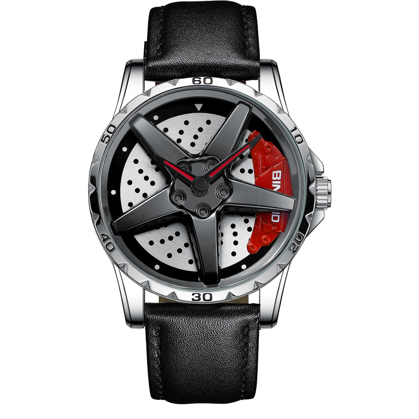 Men's Racing Steering Wheel Watch Water-resistant with luminous hands Adjustable strap