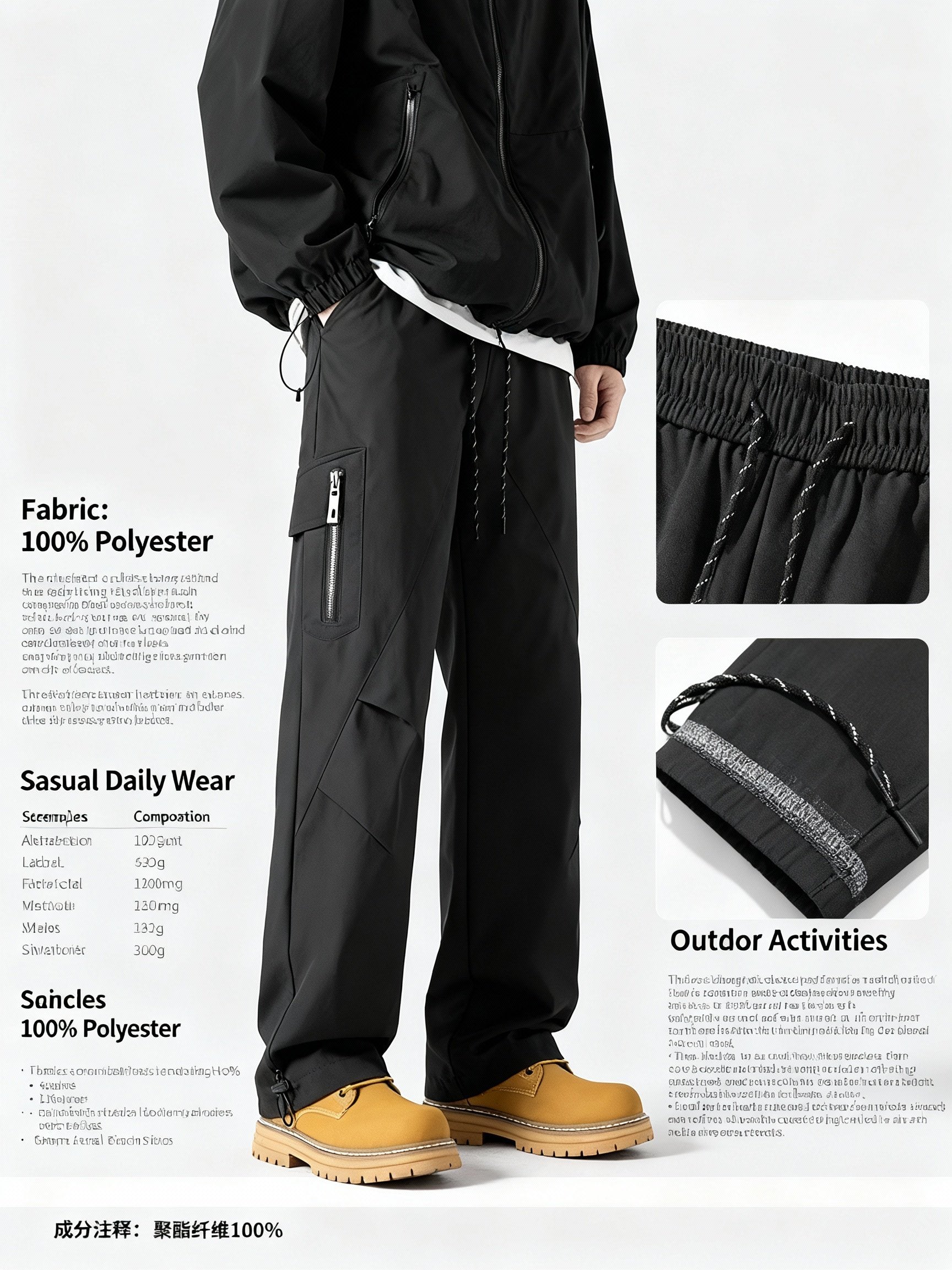 Men's Fleece-Lined Winter Hiking Pants: Waterproof, Windproof & Durable for Workwear and Outdoor Sports