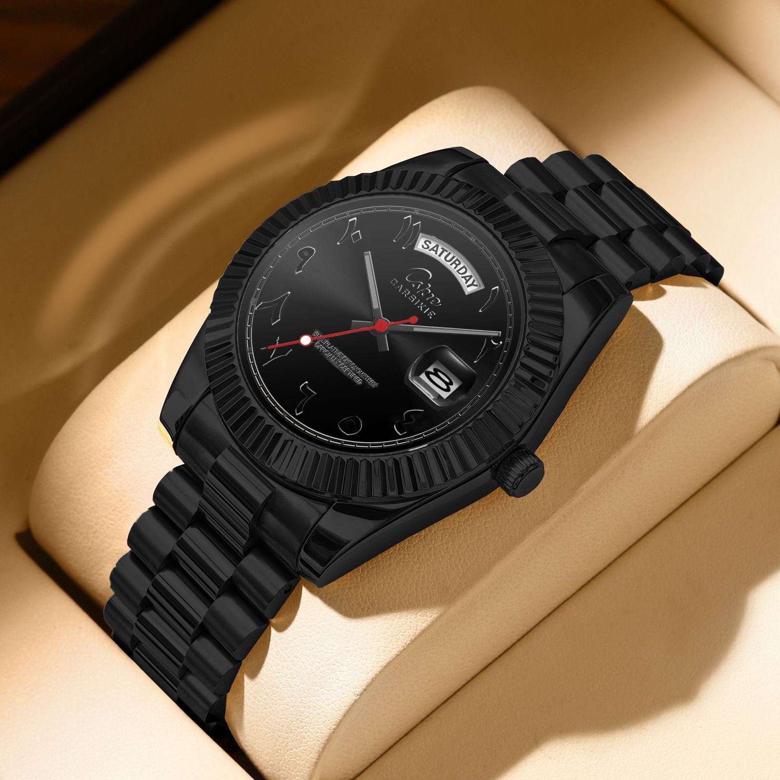 Men's business watch with Arabic numeral markers