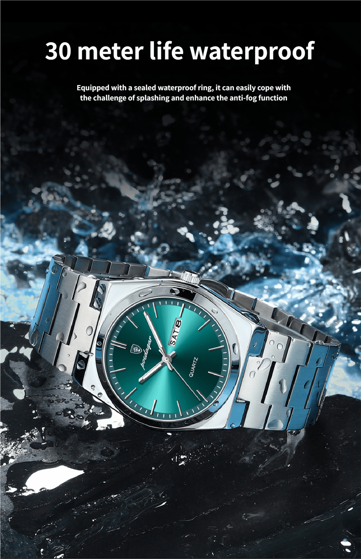 Ultra-thin men's waterproof luminous quartz watch