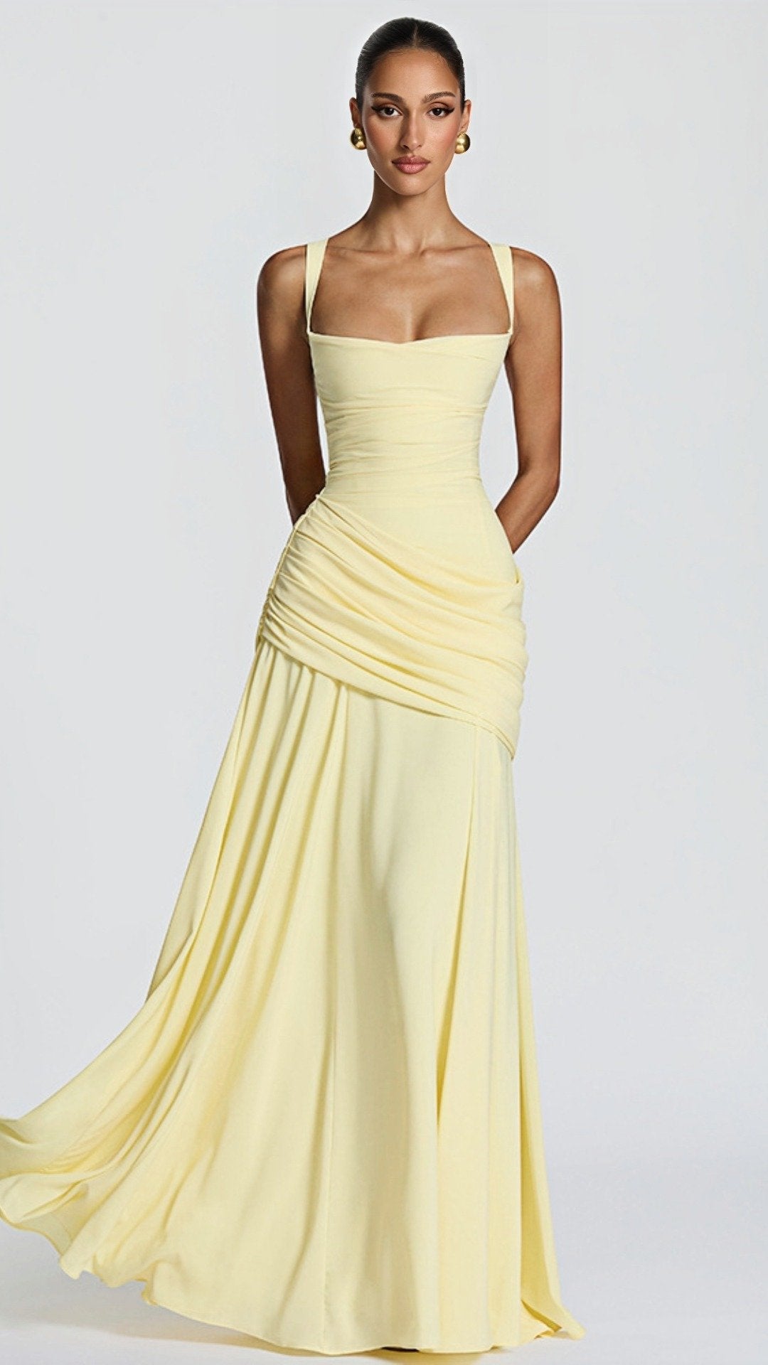 👑 THE SCULPTED SQUARE MAXI: HIGH-WAISTED, PLEATED, SLEEVELESS — YOUR NEW POWER SILHOUETTE 👑