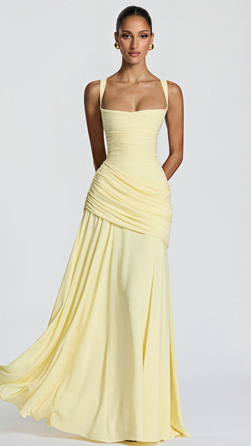 👑 THE SCULPTED SQUARE MAXI: HIGH-WAISTED, PLEATED, SLEEVELESS — YOUR NEW POWER SILHOUETTE 👑