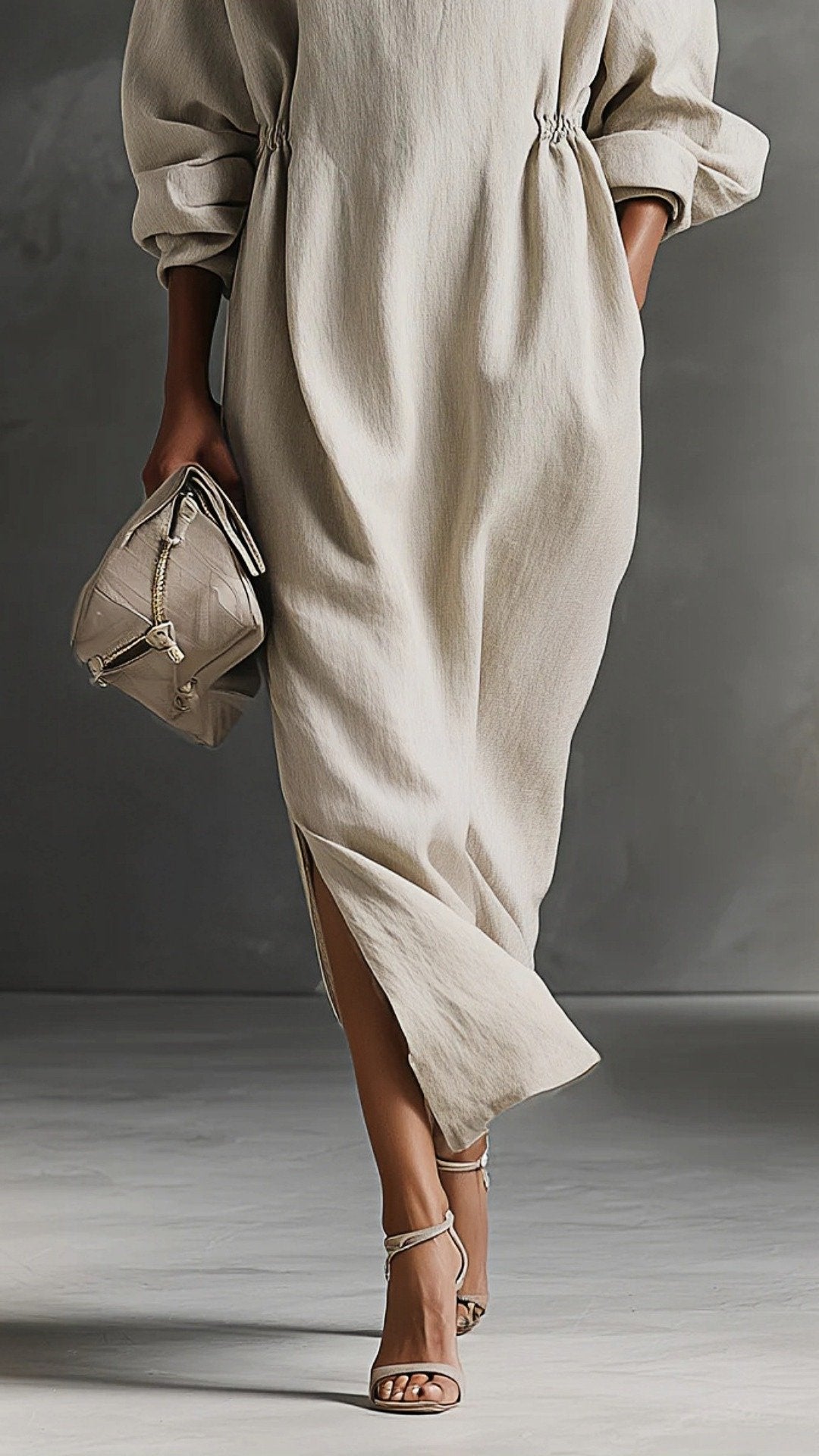 THE PARISIAN DRAPE DRESS: V-NECK, POCKETS, EFFORTLESS ELEGANCE✨