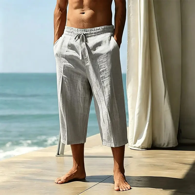 Men’s Breathable Tencel Trousers – Relaxed Fit, Mid-Length, Soft Drape, Ideal for Summer Casual---Buy 2 Get Extra 20% Off & Free Shipping!