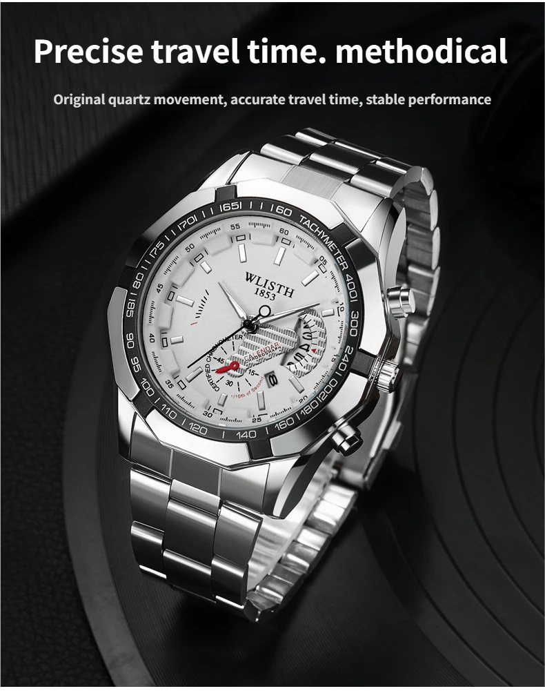 Waterproof luminous men's watch with calendar