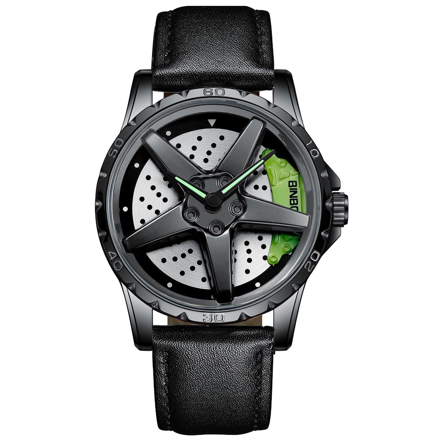 Men's Racing Steering Wheel Watch Water-resistant with luminous hands Adjustable strap