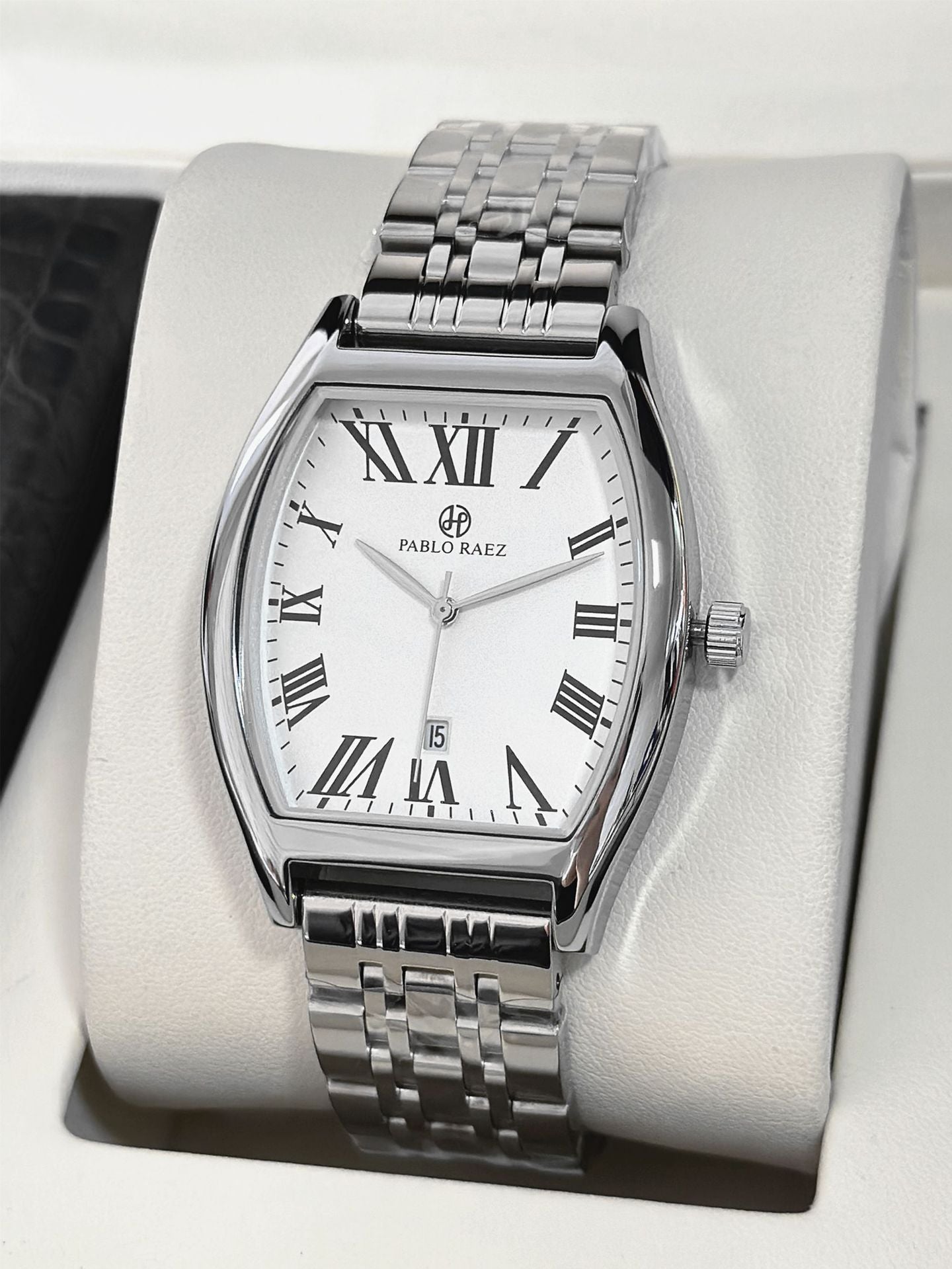Waterproof leather strap barrel-shaped watch