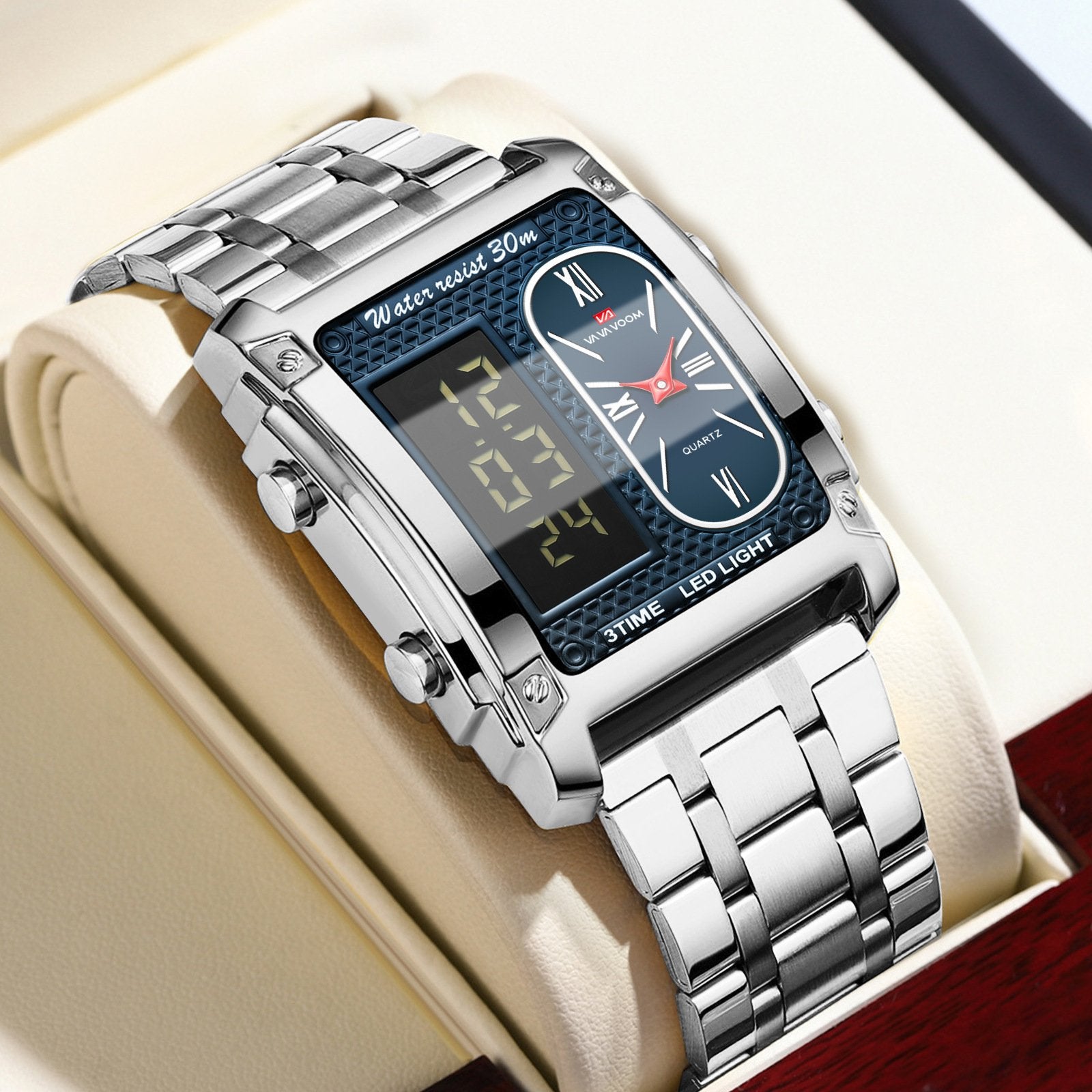 Waterproof Multi-Function Square Digital WatchWaterproof Multi-Function Square Digital Watch