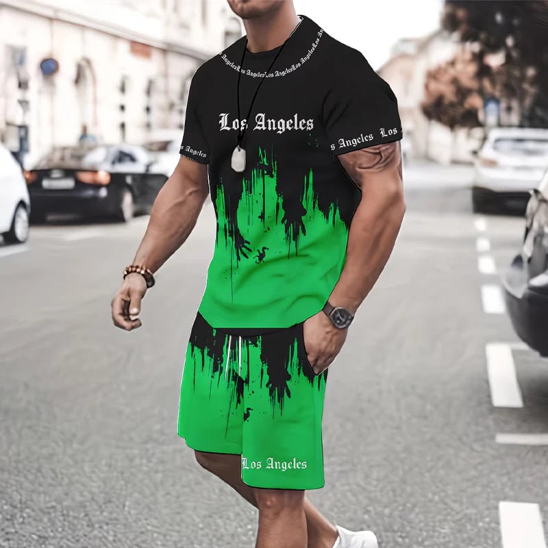 🔥 Men's Graphic Print T-Shirt & Shorts Set – Soft Fabric, Bold Design & Perfect for Summer Days ☀️