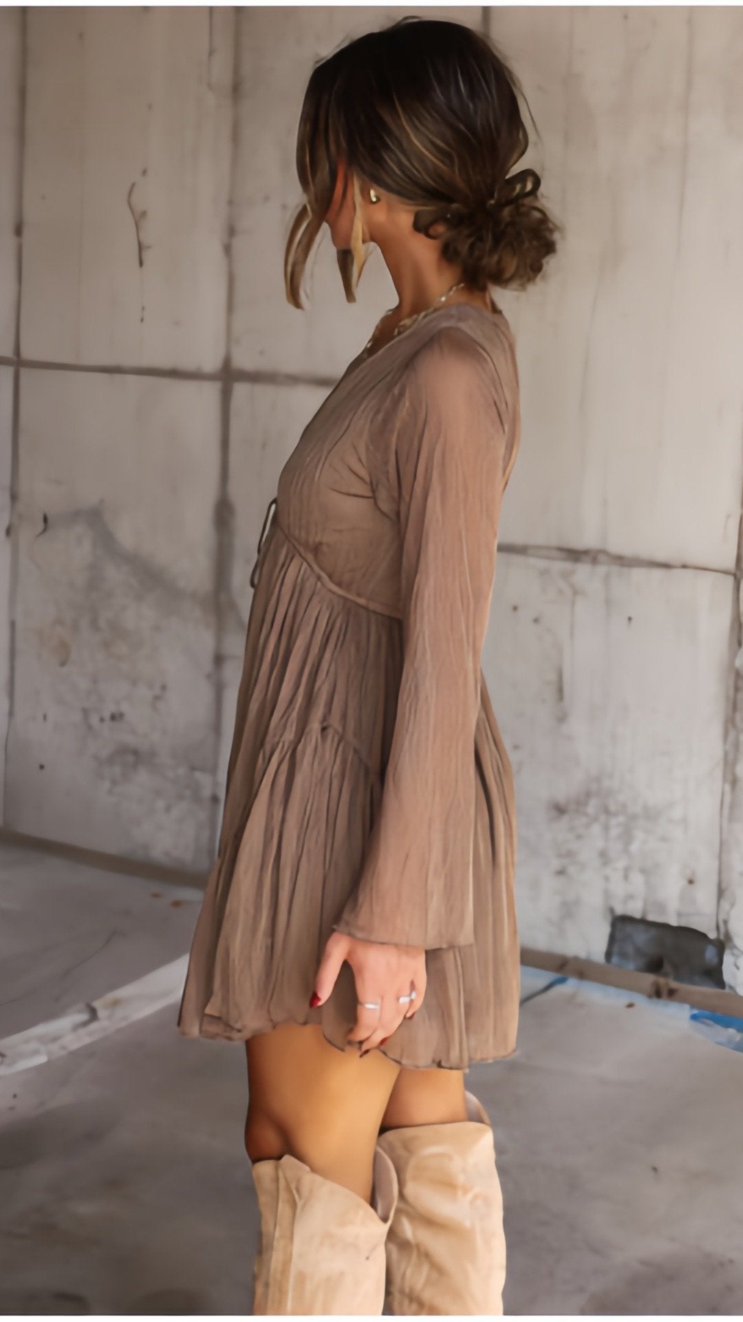 🎀 THE BELTED BABYDOLL MINI: V-NECK, LONG SLEEVES, HIDDEN LINING — YOUR NEW SEASONLESS FAVOURITE 🎀