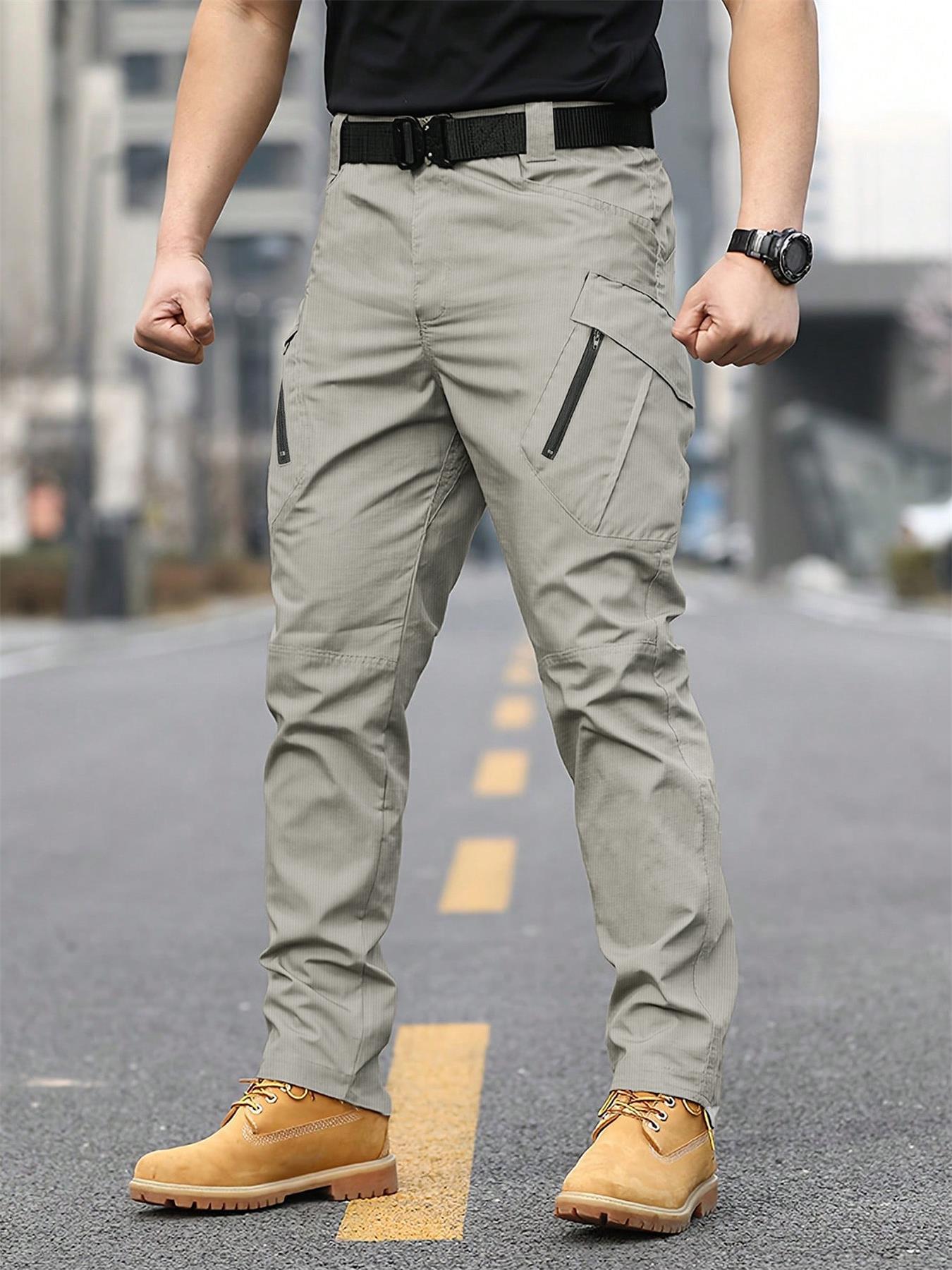 Men's Retro Streetwear Cargo Pants | Relaxed Fit Multi-Pocket Trousers | Comfortable All-Season Daily Menswear