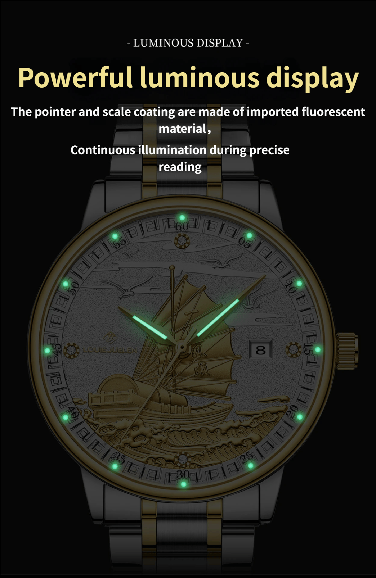 Fully Automatic Movement Business-Grade Water-Resistant Luminous Men's Quartz Wristwatch