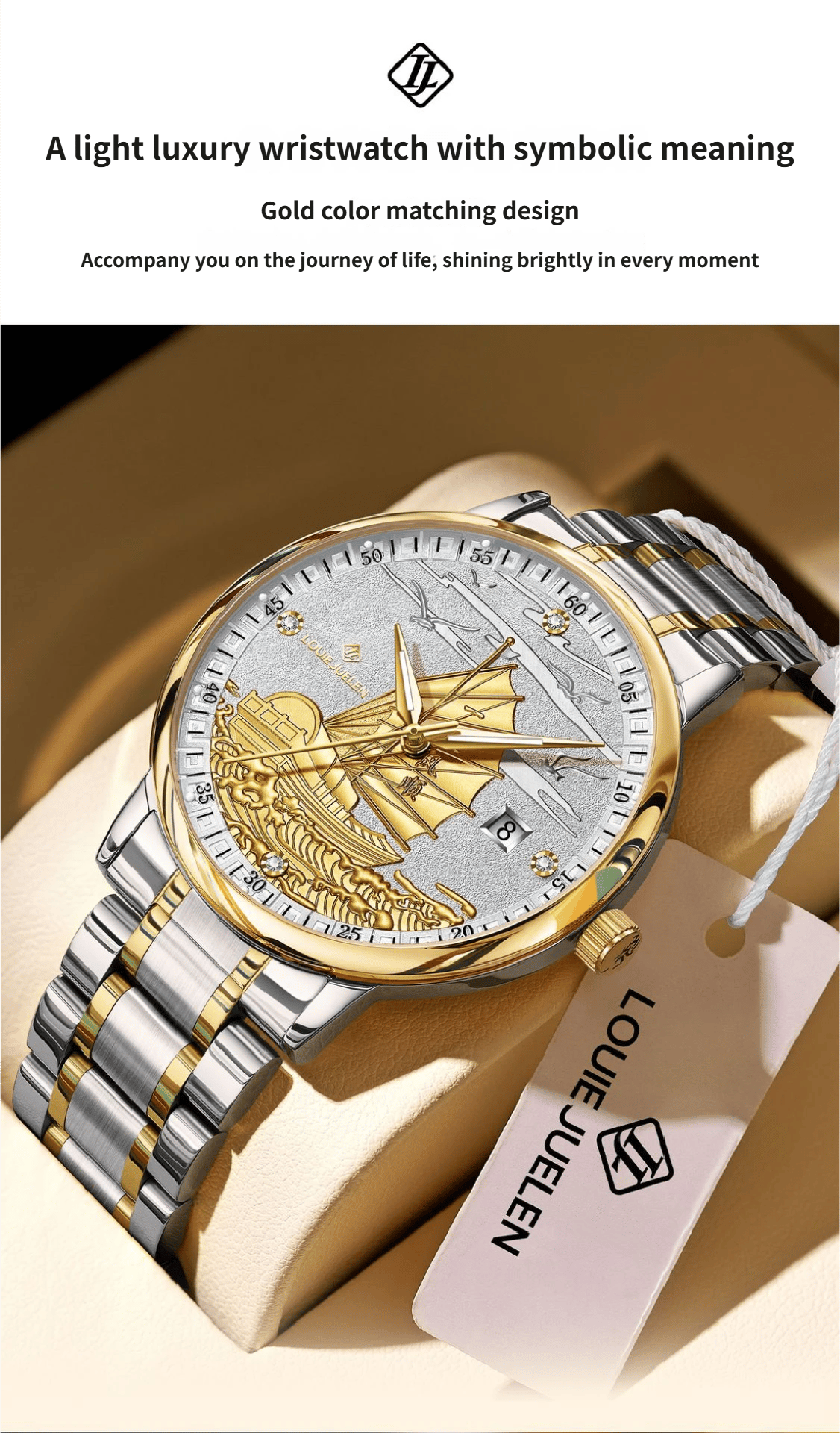 Fully Automatic Movement Business-Grade Water-Resistant Luminous Men's Quartz Wristwatch