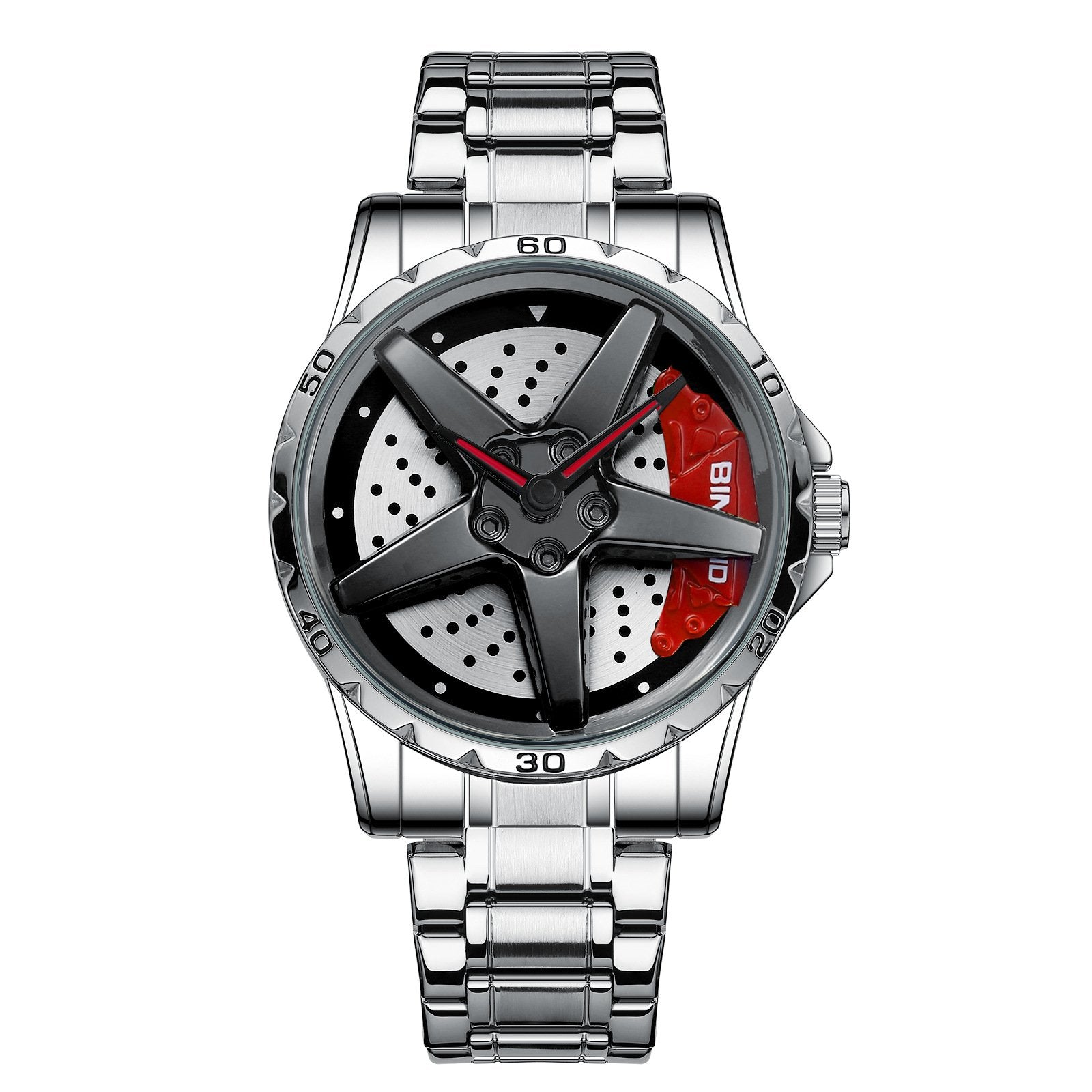 Men's Racing Steering Wheel Watch Water-resistant with luminous hands Adjustable strap