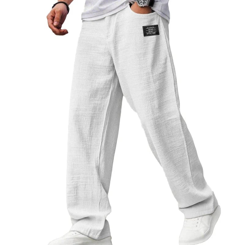 Men's Loose Linen Straight Fit Pants