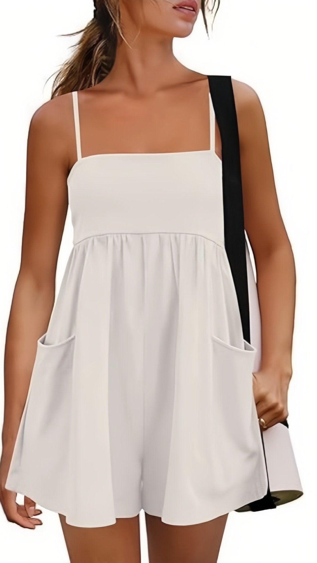 🌸 THE SUMMER ROMPER: SPAGHETTI STRAPS, FLOWY A‐LINE, FUNCTIONAL POCKETS — LOOKS LIKE A DRESS, FEELS LIKE A DREAM 🌸