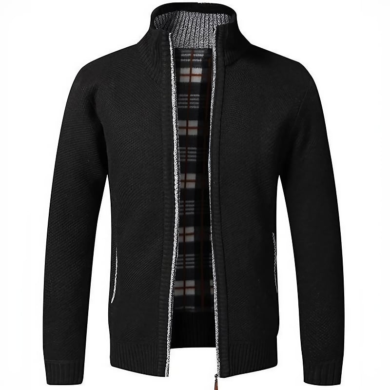 Men's Zip-Front Knitted Cardigan