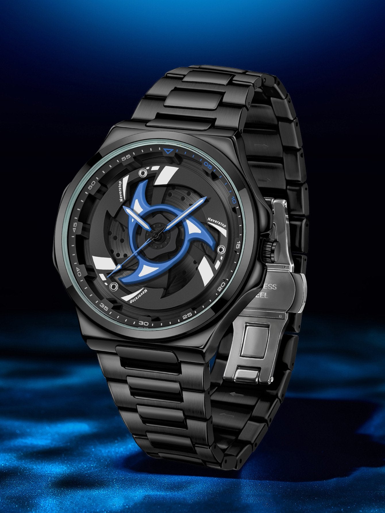 Men's Sports Quartz Watch with 360-Degree Rotating Bezel