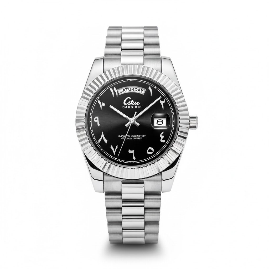 Men's business watch with Arabic numeral markers