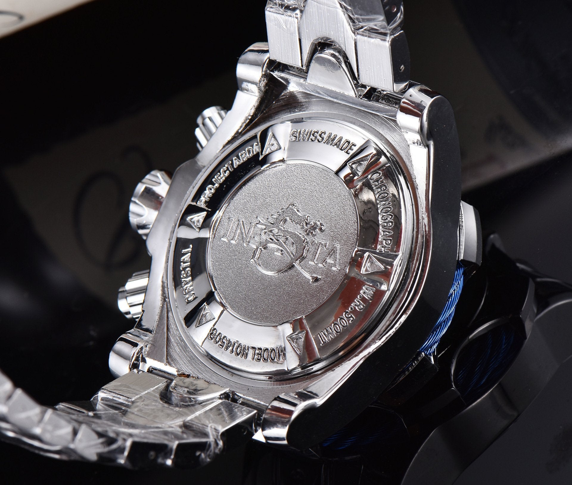 Men's Watch: Large-Dial Steel-Strap Sports Watch