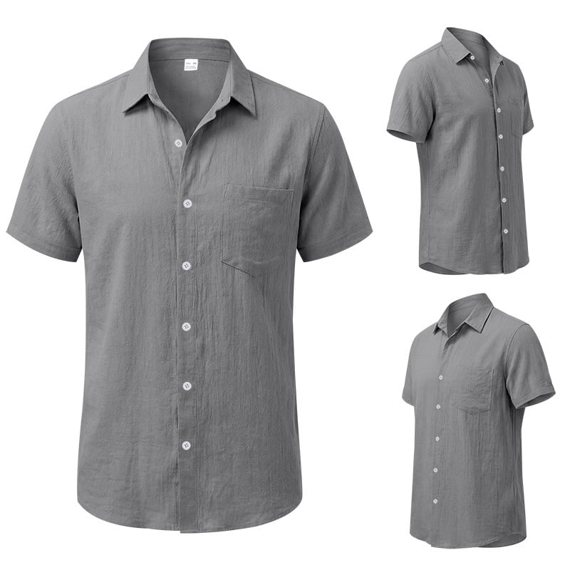 Men's Summer Linen Short-Sleeve Shirt