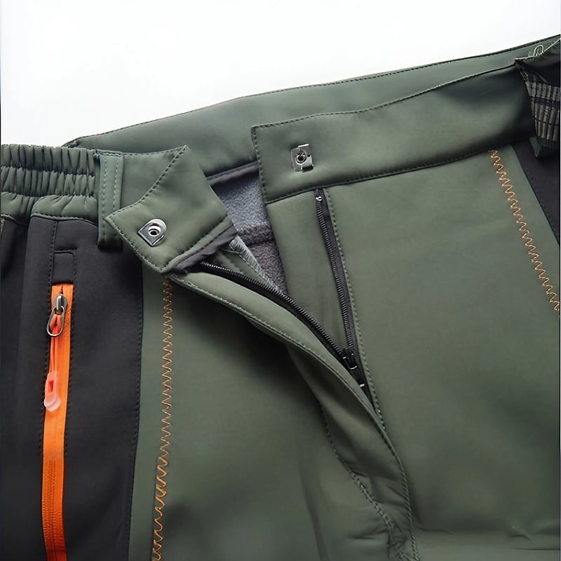 Men's Waterproof Fleece Lined Snow Pants - High Rise Joggers with Belt for  Winter Activities