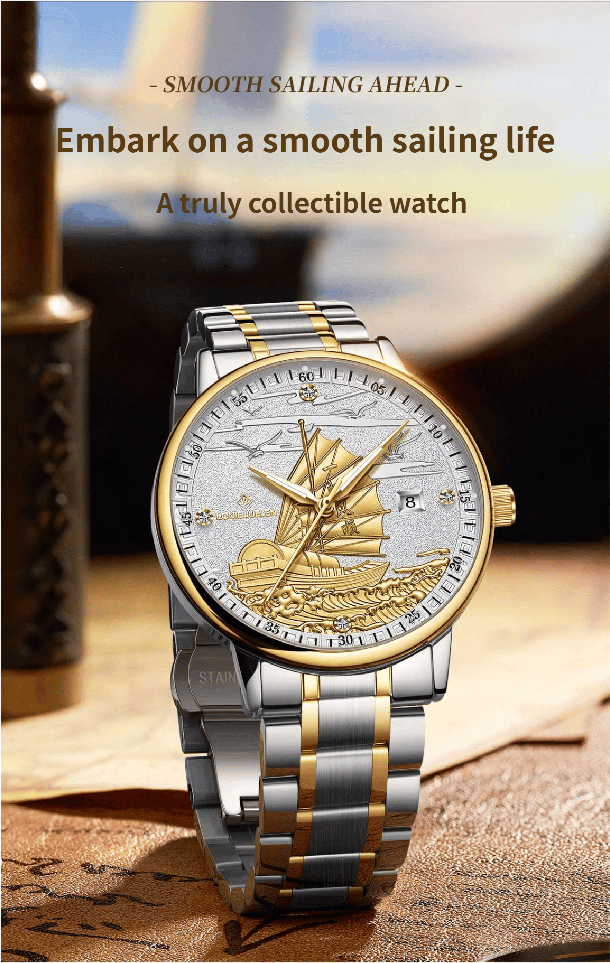 Fully Automatic Movement Business-Grade Water-Resistant Luminous Men's Quartz Wristwatch