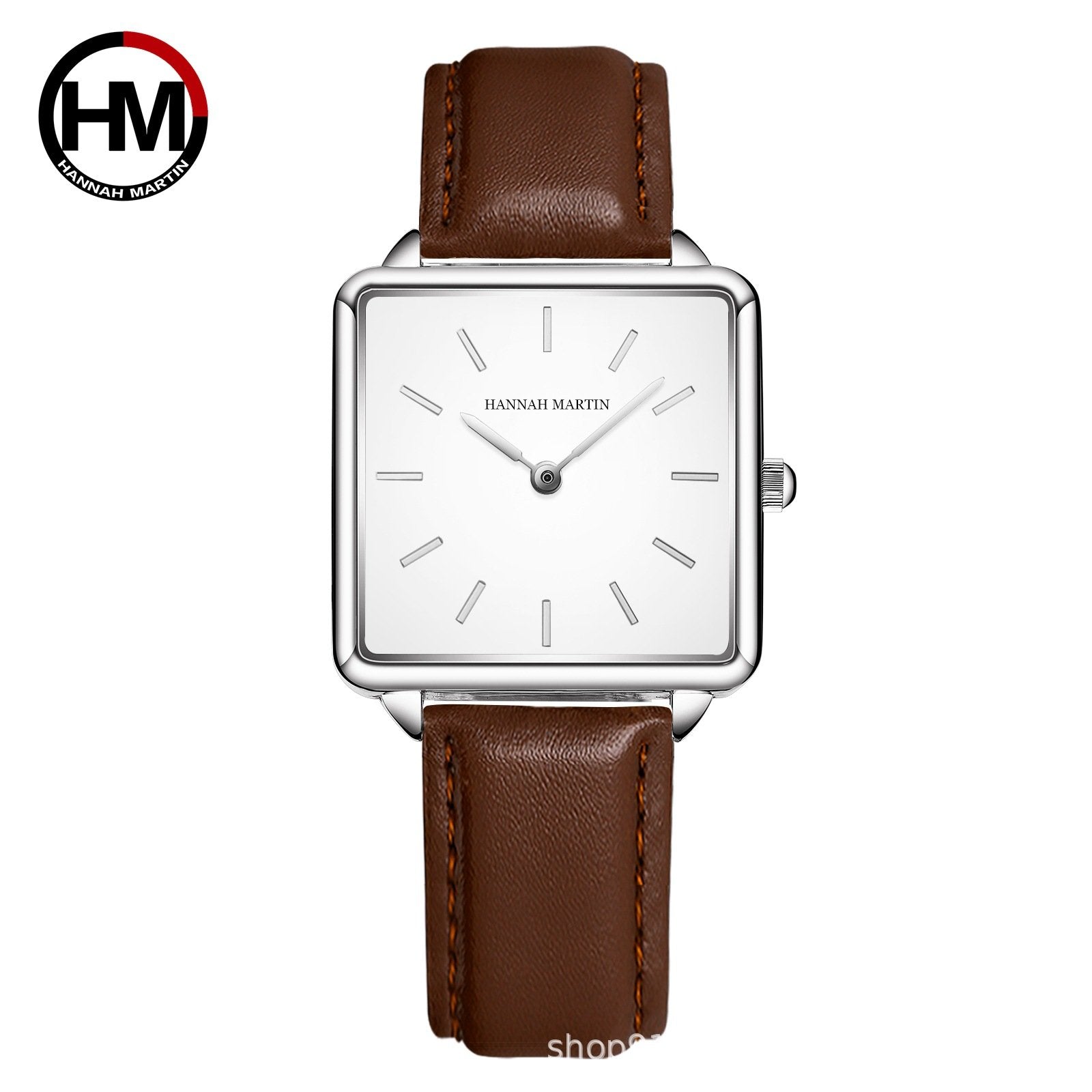 Vintage-style square-faced women's quartz watch with a steel bracelet and Japanese movement