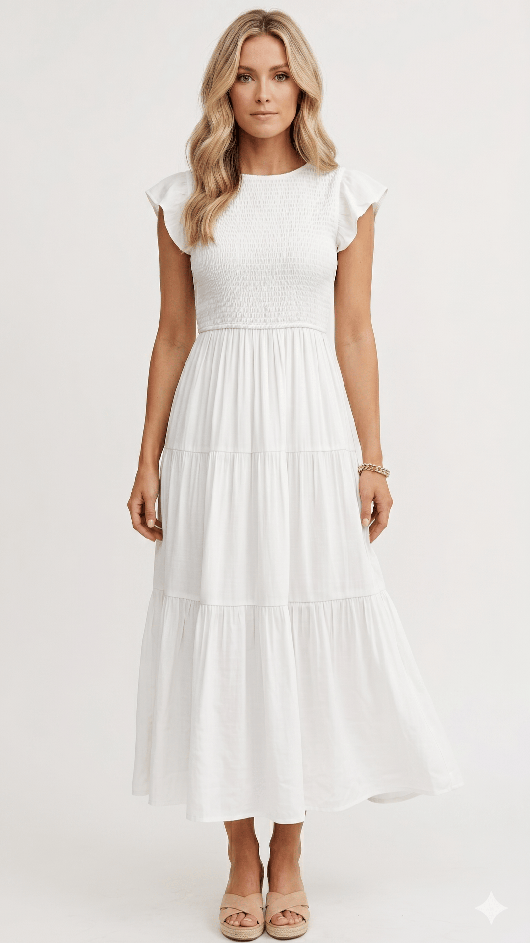 🌸 THE COTTAGECORE SMOCKED MIDI: FLUTTER SLEEVES, TIERED SKIRT, HIGH WAIST — YOUR SWEETEST SUMMER ESSENTIAL 🌸