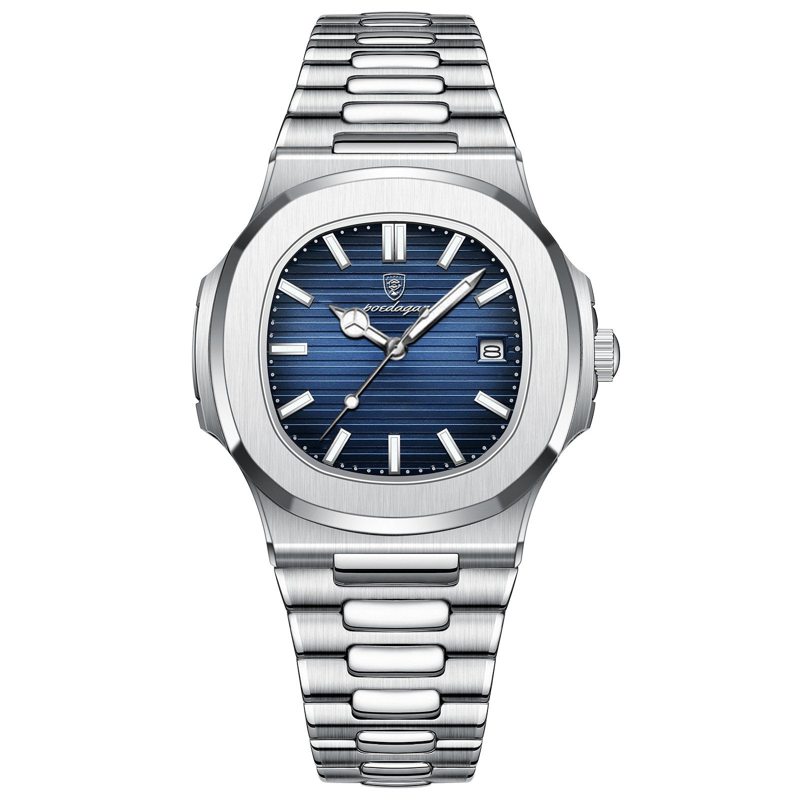 Men's Business Fashion Round Dial Analog Quartz Watch with Luminescent Features and Water Resistance