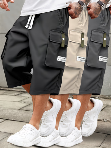 ⏳LAST DAY SALE 50% OFF !!📢Men's Casual Drawstring Capri Cargo Pants